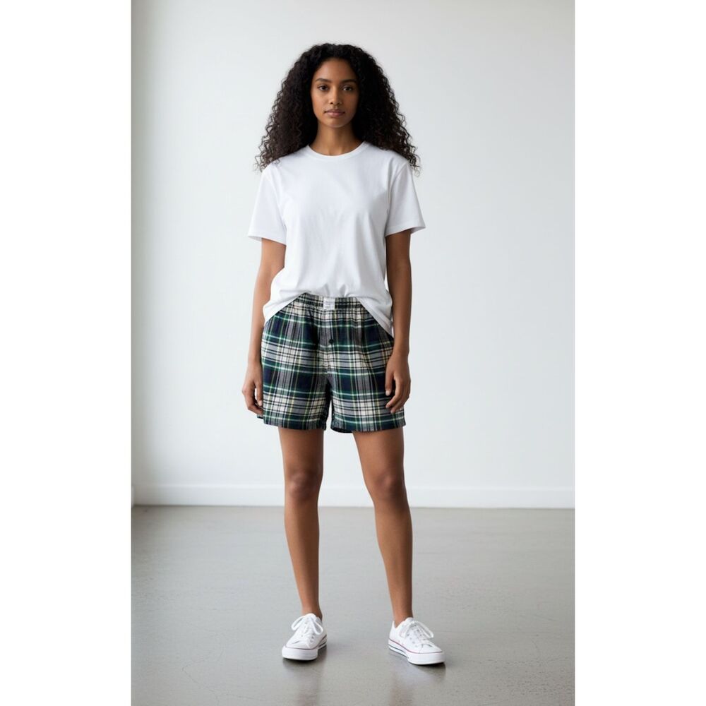 American Eagle Outfitters Unisex Soft Fleece Plaid NWT Boxer Shorts Y2K 90's Med